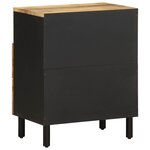 vidaXL Table de chevet noir 50x33x62 cm bois de manguier massif brut