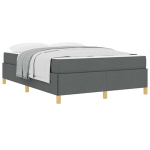 vidaXL Cadre de lit avec matelas Gris foncé 140 x 200 cm tissu