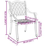 Chaises d'extérieur vidaXL Noir Aluminium 56 x 55 x 92 5 cm Solide