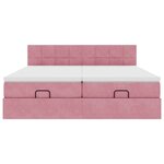 vidaXL Cadre de lit ottoman avec matelas rose 180x200 cm velours
