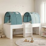 vidaXL Lit Haut pour Enfants avec Tunnel Blanc et bleu clair