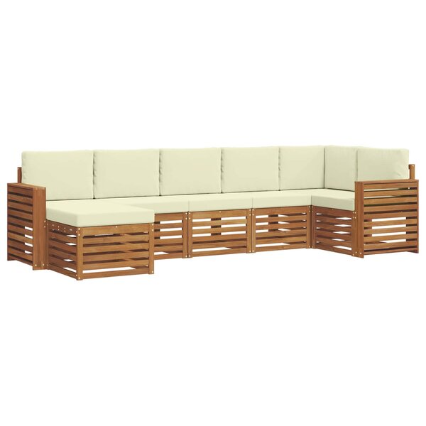 vidaXL Ensemble de canapés d'extérieur 7 pc Naturel et Crème