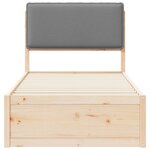 vidaXL Cadre de lit avec tête de lit rembourrée Gris clair