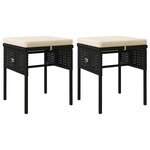 vidaXL Salon de jardin 6 Pièces avec coussins Noir Résine tressée