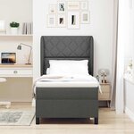 vidaXL Lit à ressorts avec matelas Gris Foncé 90x200 cm en tissu