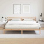vidaXL Cadre de lit Marron 210 x 200 cm Bois massif en pin