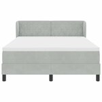 vidaXL Lit à ressorts avec matelas Gris clair 160 x 200 cm Velours