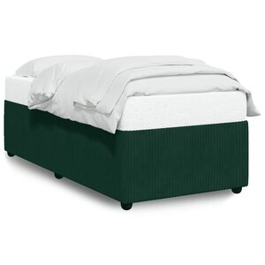 vidaXL Cadre de lit sans matelas vert foncé 100x200 cm velours
