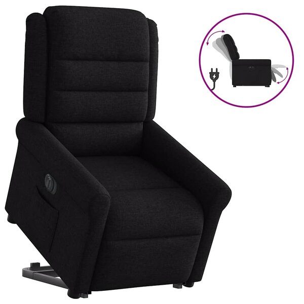 vidaXL Fauteuil inclinable électrique noir tissu