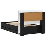 vidaXL Cadre de lit avec rangement Noir 75 x 190 cm Bois d'ingénierie