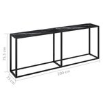 vidaXL Table console Marbre noir 200x35x75 5 cm Verre trempé
