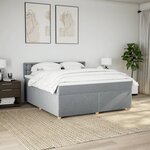 vidaXL Sommier à lattes de lit avec matelas Gris clair 180x200cm Tissu