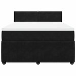 vidaXL Sommier à lattes de lit et matelas Noir 160x200 cm Velours