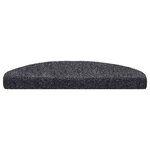 vidaXL Tapis d'escalier autocollants 15 pièces 65 x 21 x 4 cm Gris foncé Demi-rond Grand