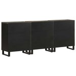 vidaXL Buffets 3 Pièces noir 60x33x75 cm bois massif de manguier
