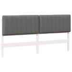 vidaXL Tête de lit capitonnée Blanc et gris clair 180 cm Pin massif