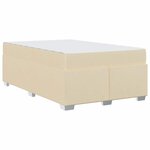 vidaXL Cadre de lit avec matelas Crème 120 x 200 cm tissu