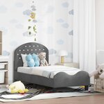 vidaXL Cadre de lit pour tout-petit avec tête de lit Gris foncé