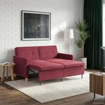 vidaXL Canapé-lit escamotable Bordeaux Tissu