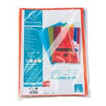 Sachet de 100 pochettes coin polypropylène - A4 - Couleurs assorties EXACOMPTA