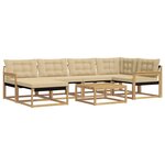 vidaXL Ensemble de canapés d'extérieur 7 Pièces Blanc et Beige