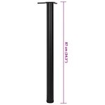vidaXL 4 pieds de table réglables en hauteur 870 mm Noir