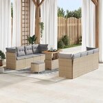 vidaXL Ensemble de canapé de jardin 11 Pièces beige et gris clair
