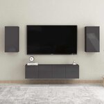 vidaXL Meubles TV 2 Pièces Gris brillant 30 5x30x60 cm Bois d’ingénierie