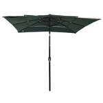 vidaXL Parasol à 3 niveaux avec mât en aluminium Vert 2 5x2 5 m