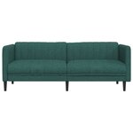 vidaXL Canapé à 3 places vert foncé tissu