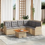 vidaXL Salon de jardin avec coussins 5 Pièces beige résine tressée