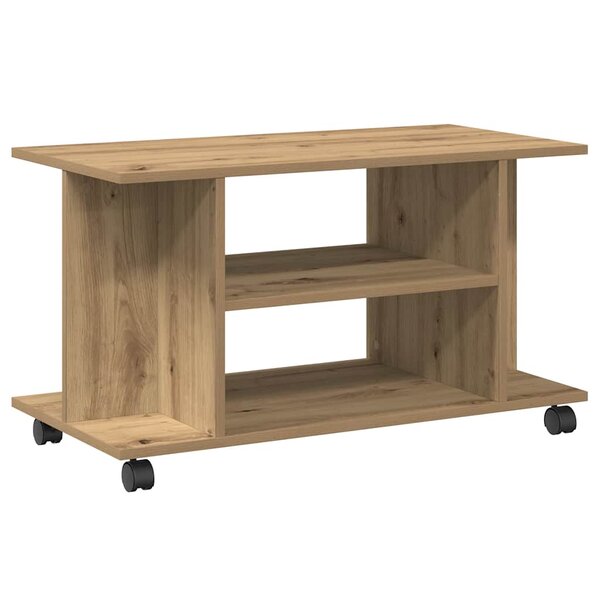 vidaXL Meuble TV roulettes chêne artisanal 80x40x45 cm bois ingénierie