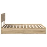 vidaXL Lit de Rangement Chêne Sonoma 160 x 200 cm Bois d'ingénierie