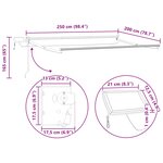 vidaXL Store rétractable manuel avec LEDs Marron et blanc 2 5 x 2 m