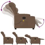 vidaXL Fauteuil de massage inclinable Marron Tissu