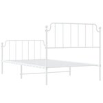 vidaXL Cadre de lit métal avec tête de lit/pied de lit blanc 107x203cm