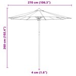 vidaXL Parasol de Jardin - Gris Foncé  270x260 cm  Bambou