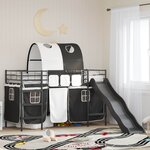 vidaXL Lit mezzanine pour enfants Noir 90 x 190 cm Métал