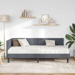 vidaXL Cadre de lit d'angle avec matelas 2 Pièces Gris Velours
