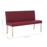 Banc banquette 139 5 cm synthétique rouge bordeaux 02_0010807
