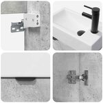 vidaXL Meuble de salle de bain avec robinet Gris béton