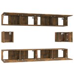 vidaXL Ensemble de meubles TV 6 Pièces Chêne fumé Bois d'ingénierie