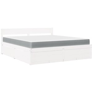vidaXL Lit avec tiroirs et matelas blanc 180x200 cm bois massif de pin