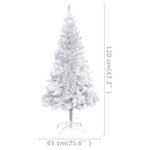 vidaXL Arbre de Noël artificiel pré-éclairé/boules argenté 120 cm PET
