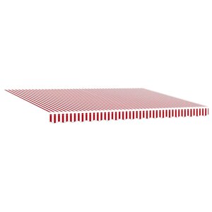 vidaXL Auvent Rétractable Rouge et blanc 450 × 350 cm tissu