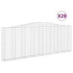 vidaXL Paniers à gabions arqués 20 Pièces 400x30x140/160 cm Fer galvanisé