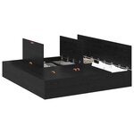 vidaXL Cadre de lit avec rangement Chêne noir 200 x 200 cm