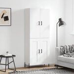 vidaXL Buffet haut Blanc 69 5x34x180 cm Bois d'ingénierie