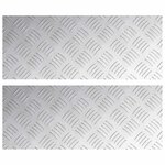 vidaXL Plaques de damier en aluminium 2 Pièces Antidérapant 50x20 cm
