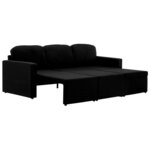 vidaXL Canapé-lit modulaire 3 places Noir Tissu